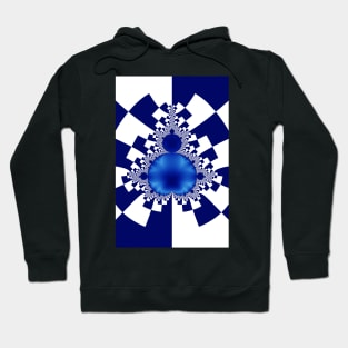 Mandelbrot Decomposition Blue & White 001 Hoodie